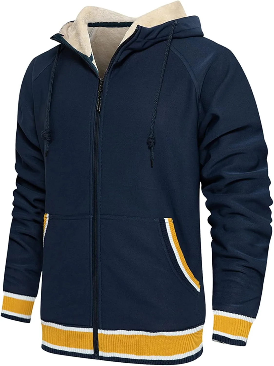 

Мужская худи на молнии с подкладкой Sherpa NJNJGO