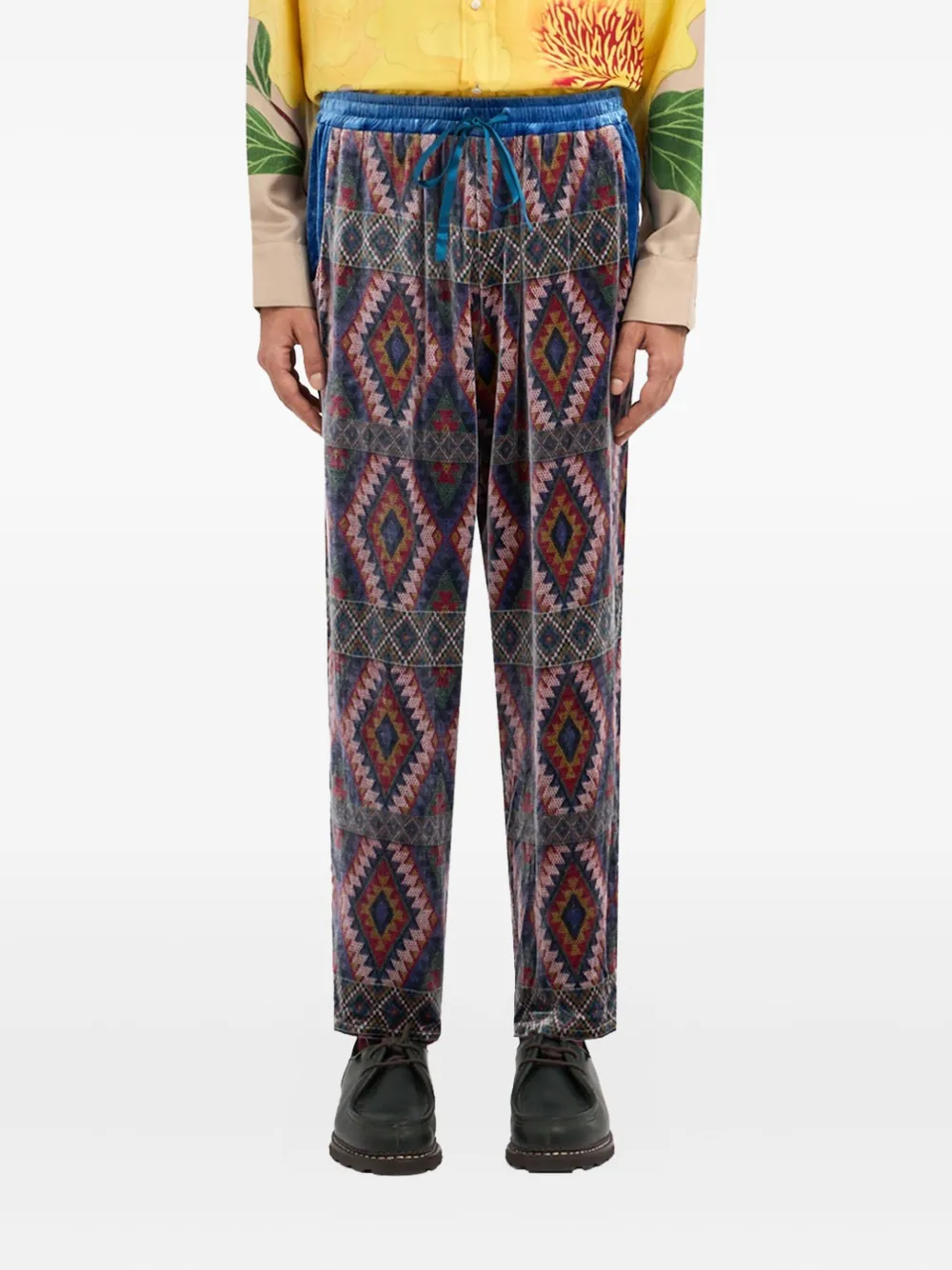 

Брюки с геометричным узором Pierre-Louis Mascia, красный