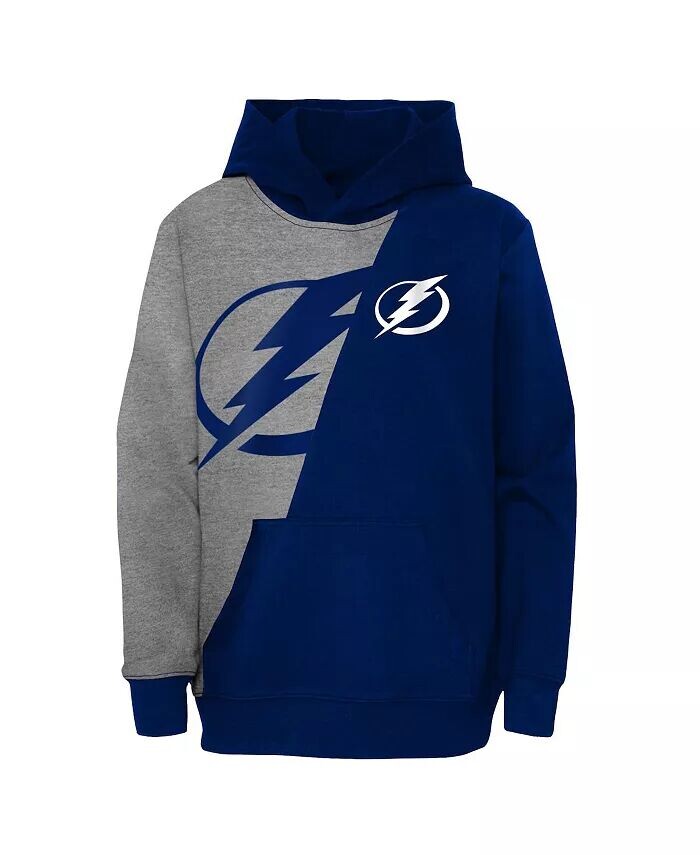 Непревзойденный пуловер с капюшоном Tampa Bay Lightning для мальчиков и девочек дошкольного возраста серого и синего цвета Outerstuff, серый — фото 2