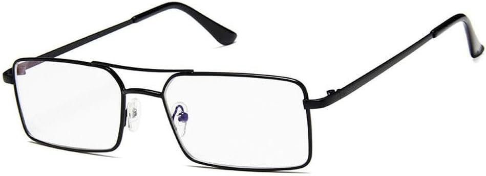 

Винтажные прямоугольные солнцезащитные очки с двойной перемычкой для женщин, металлическая оправа, прозрачные линзы, мужские солнцезащитные очки с защитой от УФ-излучения UV400 TKKTLLT, Black Clear