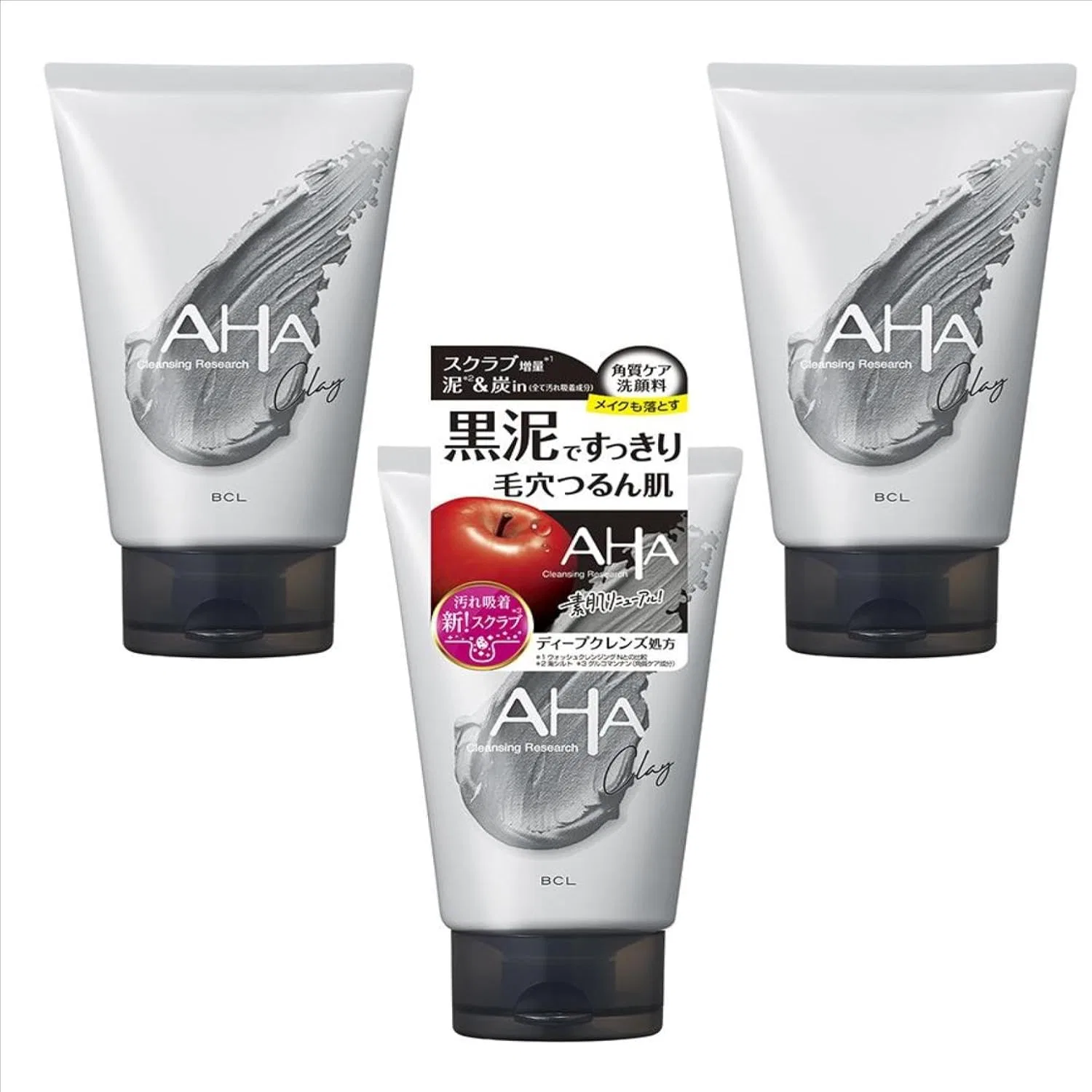 Набор — Для умывания AHA Cleansing Research Black 3 шт. по 120 г черный