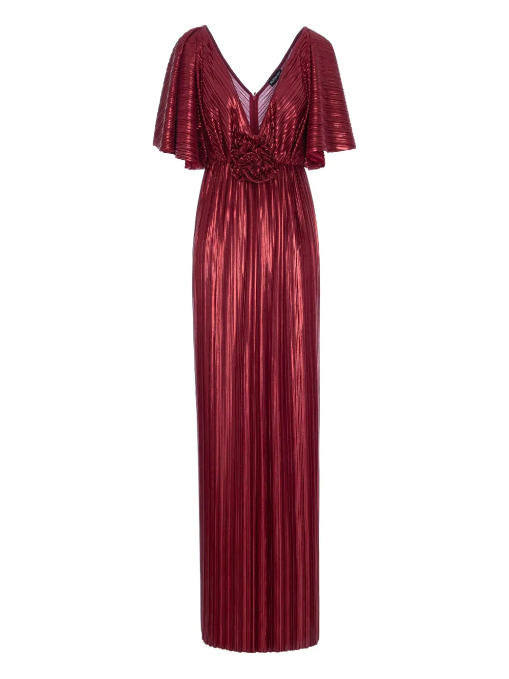 

Плиссированное макси-платье с цветочным принтом Florence Roserry, красный