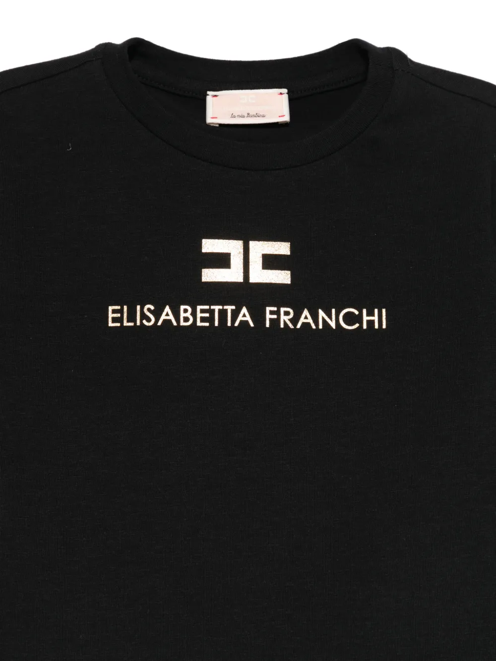 Футболка с логотипом Elisabetta Franchi La Mia Bambina, черный — фото 3