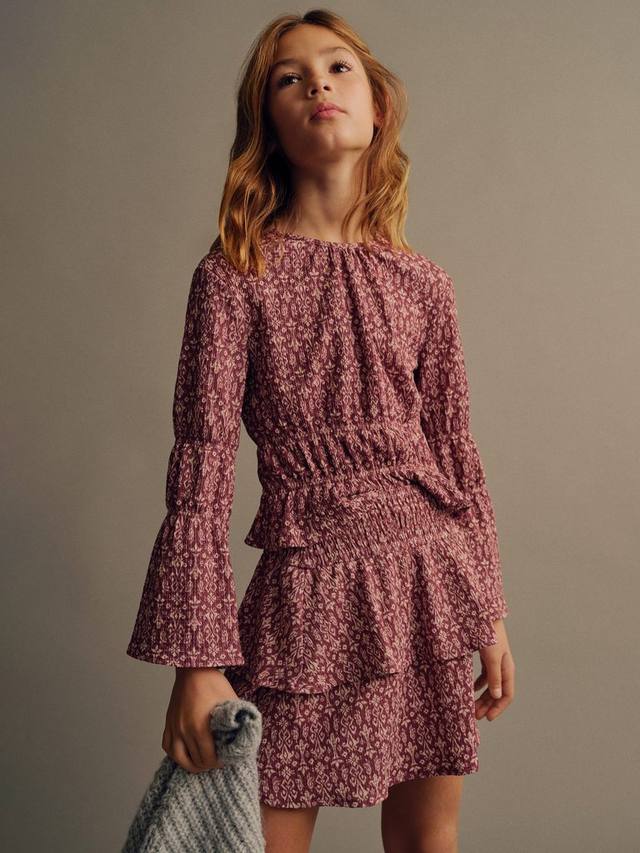 

Детская юбка мини Selena в несколько слоев Mango, Dark Red