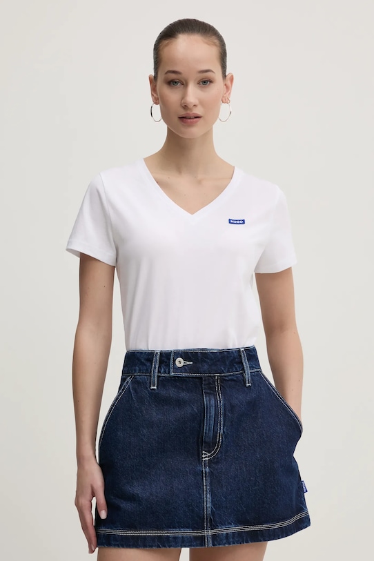 

Хлопковая футболка HUGO Blue classic v_b, белый