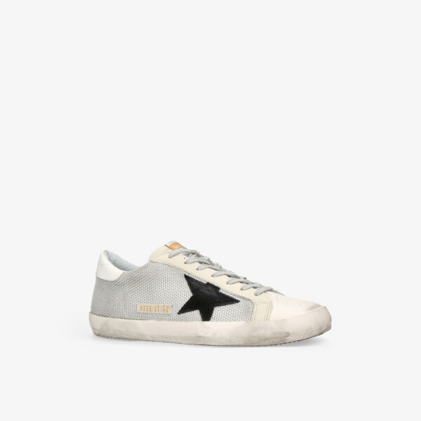 Кроссовки Superstar из кожи и сетки с аппликацией в виде звезд Golden Goose, белый — фото 3