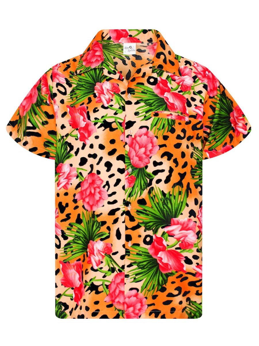 

Рубашка King Kameha Leopard Flowers, оранжевый