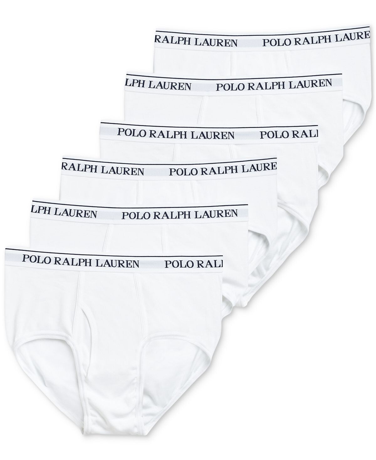 

Мужские трусы белого цвета со средней посадкой (6 пар) Polo Ralph Lauren