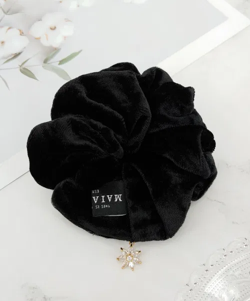 Шелковый шушу MAIA Velvet Crystal Gopchang из вельвета, тёмно-синий — фото 2