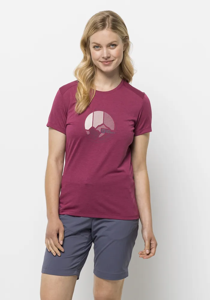 

Футболка Jack Wolfskin "CROSSTRAIL GRAPHIC T W", цвет Sangria-Red