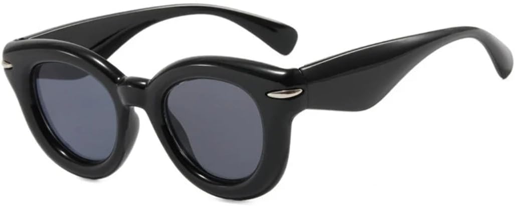 

Солнцезащитные очки с защитой UV400 | Маленькая круглая оправа, цветные линзы | Для женщин и мужчин, для занятий спортом на открытом воздухе и вождения DSVIGF, Black Gray