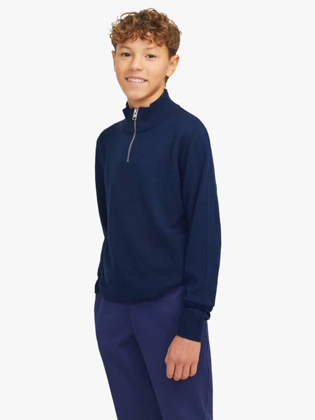 Детский джемпер с молнией из смесового хлопка Emil Jack & Jones, Navy Blazer — фото 2