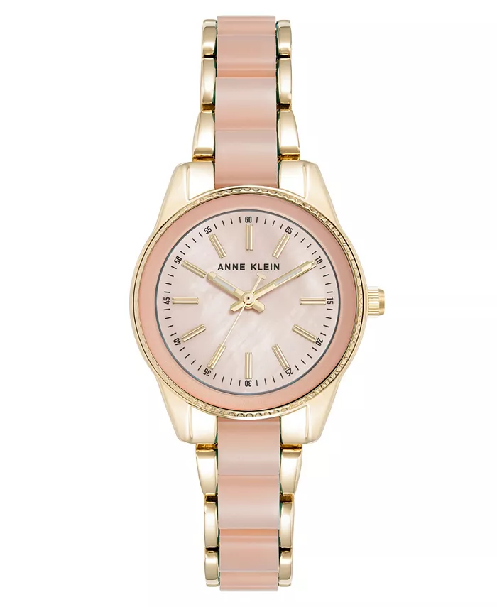 

Женские часы-браслет Quartz Light Pink Pearlescent с корпусом из ацетата и звеньями из золотистого металлического сплава, 30 мм Anne Klein