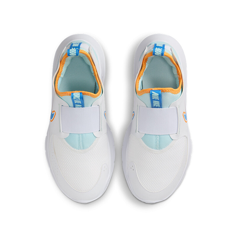 Кроссовки Flex Runner Kids Детские низкие белые/синие/оранжевые Nike, белый — фото 4