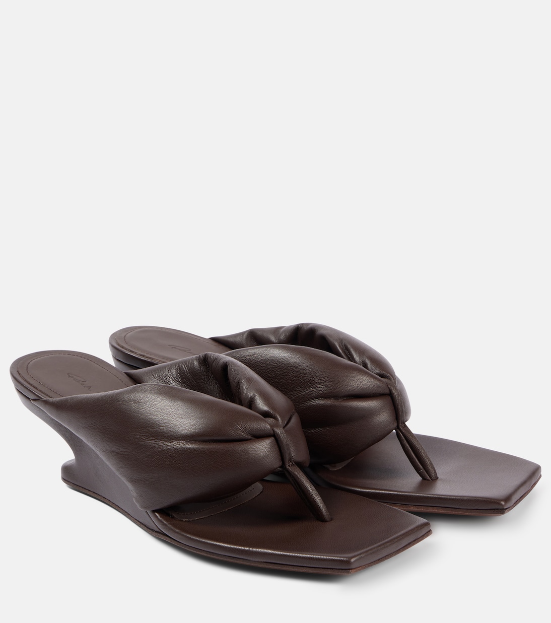 Кожаные сандалии-шлепки Cantilever 45 Rick Owens, Mahogany