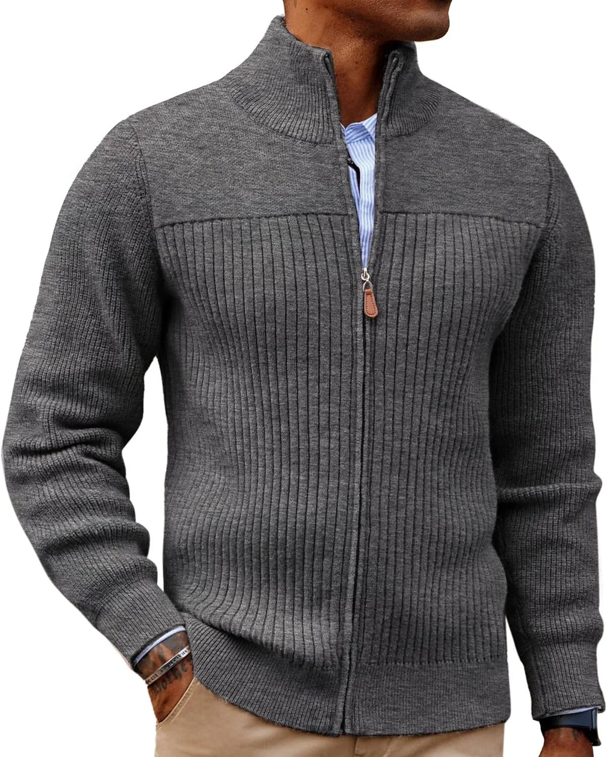 

PJ PAUL JONES мужской кардиган на молнии с воротником стойкой