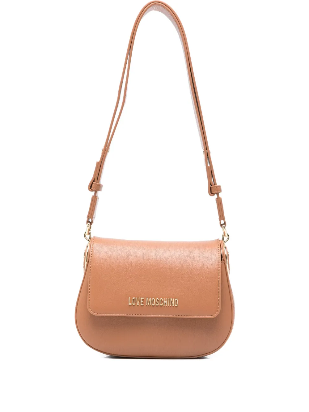 

Сумка через плечо с логотипом и закругленными углами Love Moschino, коричневый