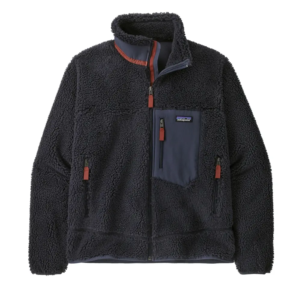 

Контрастный карман Искусственная овчинная куртка Patagonia, синий