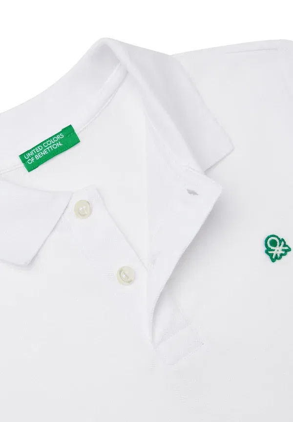 Поло Slim Fit United Colors Of Benetton, белый — фото 3