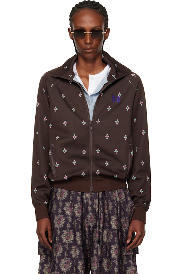 

Needles Спортивная куртка из жаккарда с цветочным узором коричневого цвета