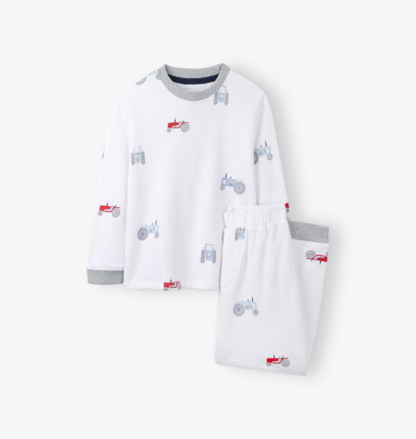 

Пижама с длинными рукавами из органического хлопка с принтом «Трактор» для детей от 1 до 6 лет The Little White Company, мультиколор