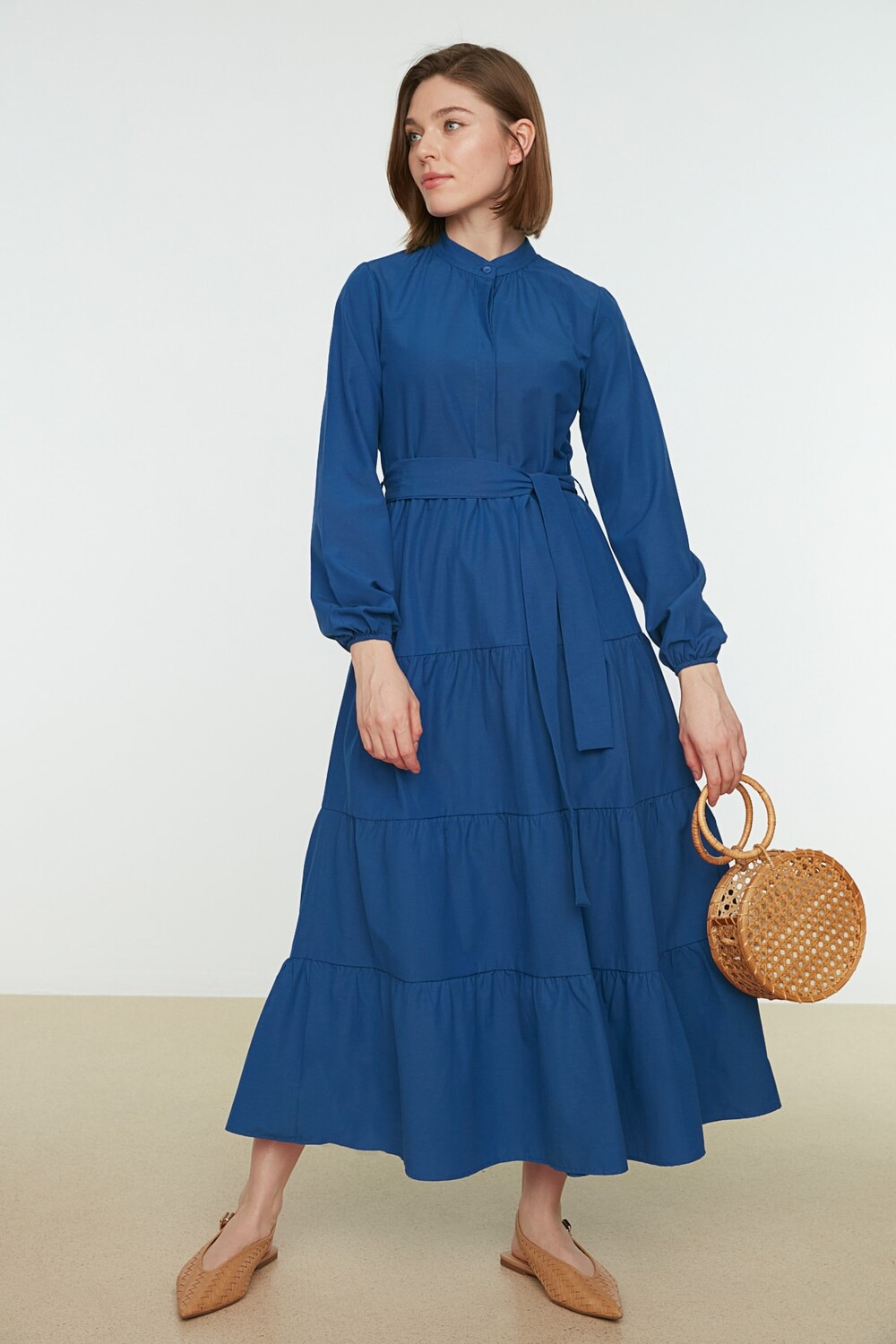 

Платье - Темно-синий - Базовый Trendyol Modest, темно-синий