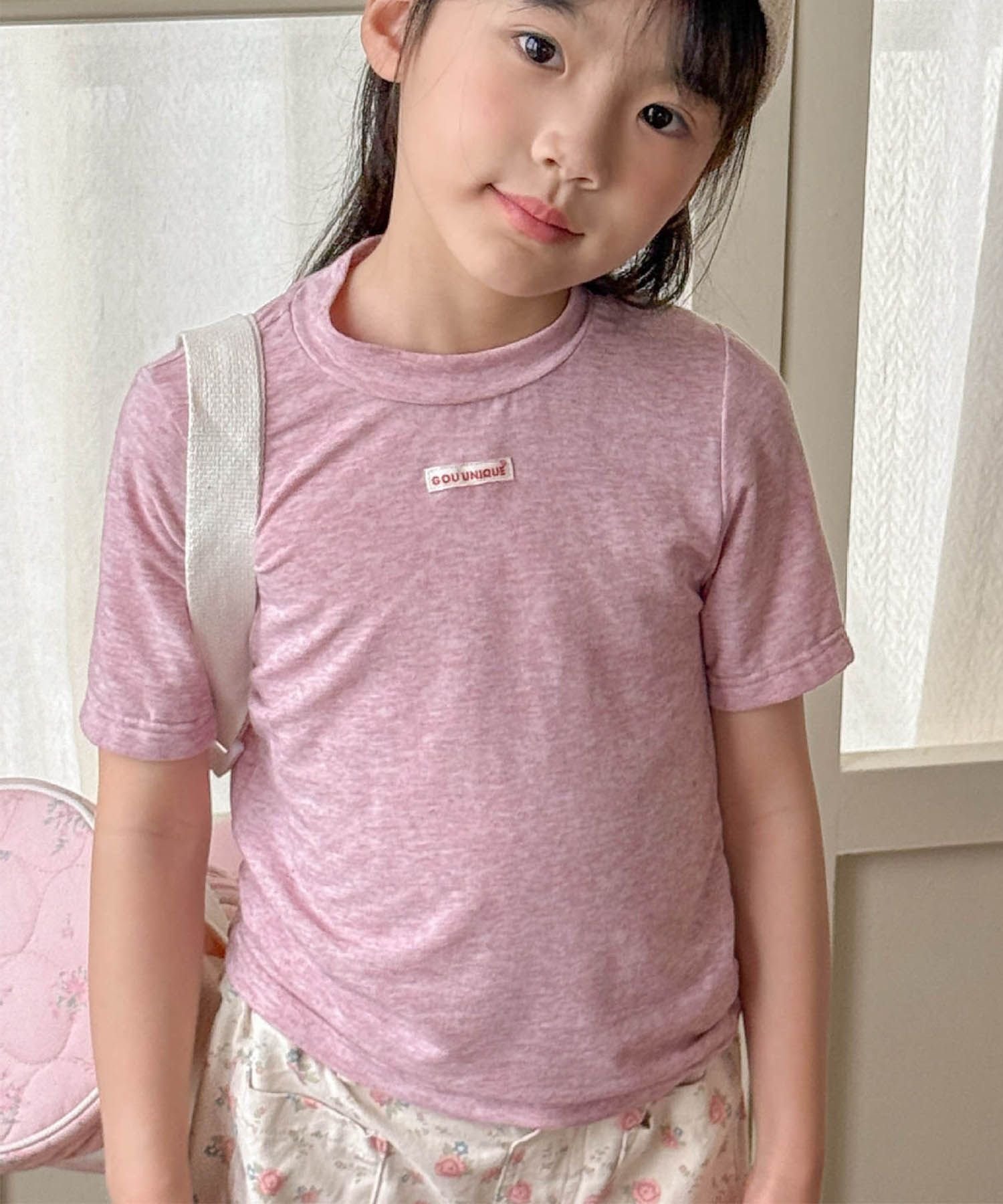 Простая базовая футболка с логотипом Aimoha Kids, pink