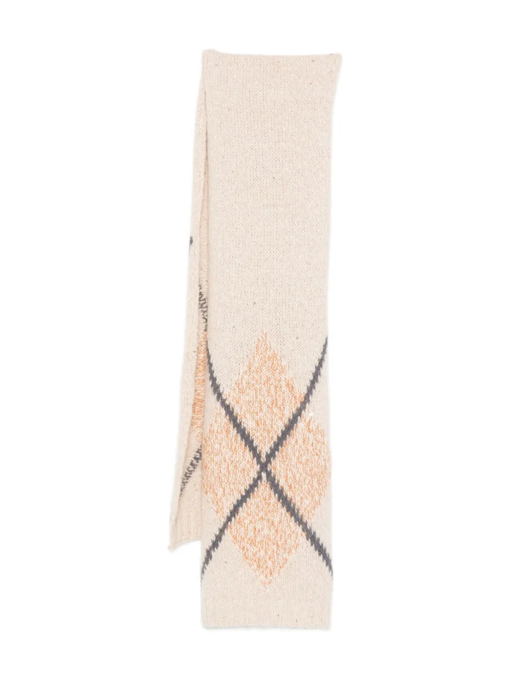 

Шарф с узором аргайл Eleventy, светло-бежевый