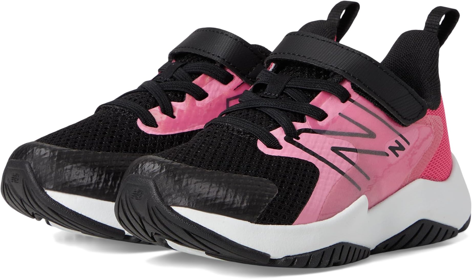 

Кроссовки New Balance Kids Rave Run v2 Bungee Lace with Top Strap, цвет Signal Pink/Black