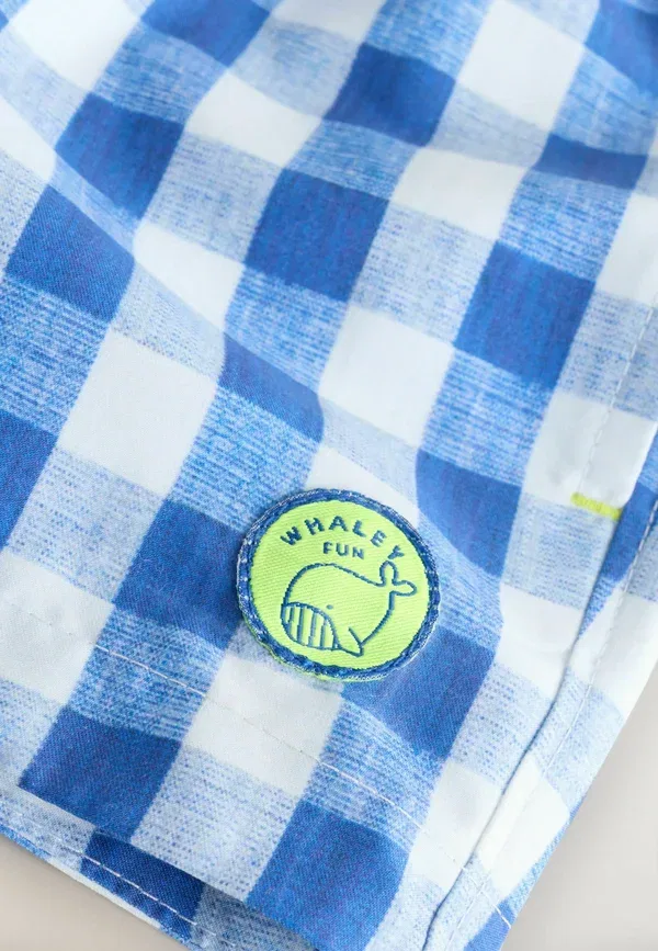 Плавки Regular Fit с принтом Next, blue gingham, синяя клетка — фото 3
