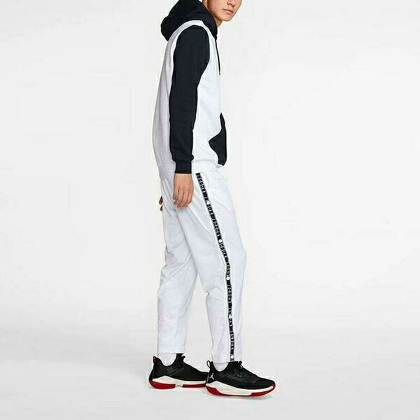Толстовка Men's Air Jordan Colorblock Logo Printing Fleece Lined Stay Warm Hooded Pullover Sports White, мультиколор — фото 3