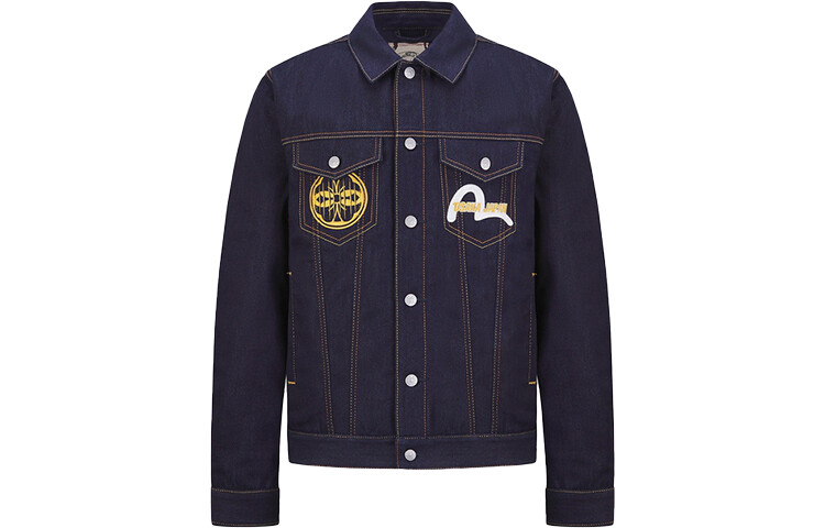 

Джинсовая куртка мужская джинсовая синяя Evisu, синий