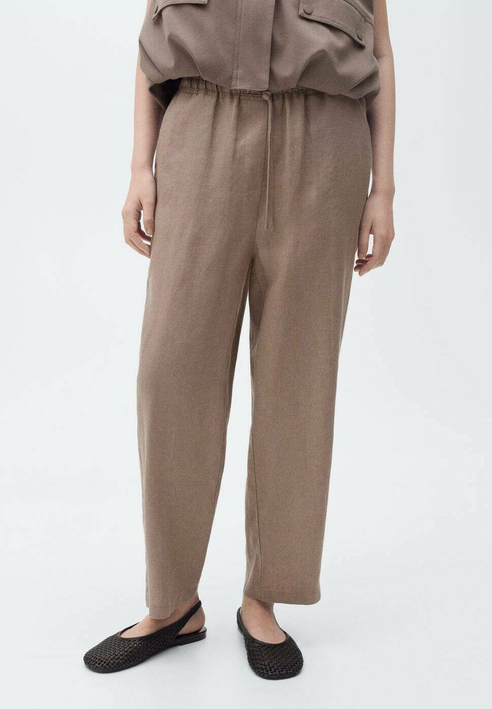 

Брюки LINEN Mango, коричневый