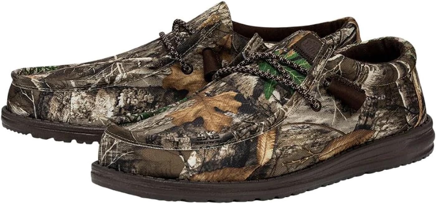 Мужские слипоны Hey Dude Wally Realtree Edge, Мужская обувь, Мужские лоферы, Удобные и легкие Heydude, коричневый — фото 4