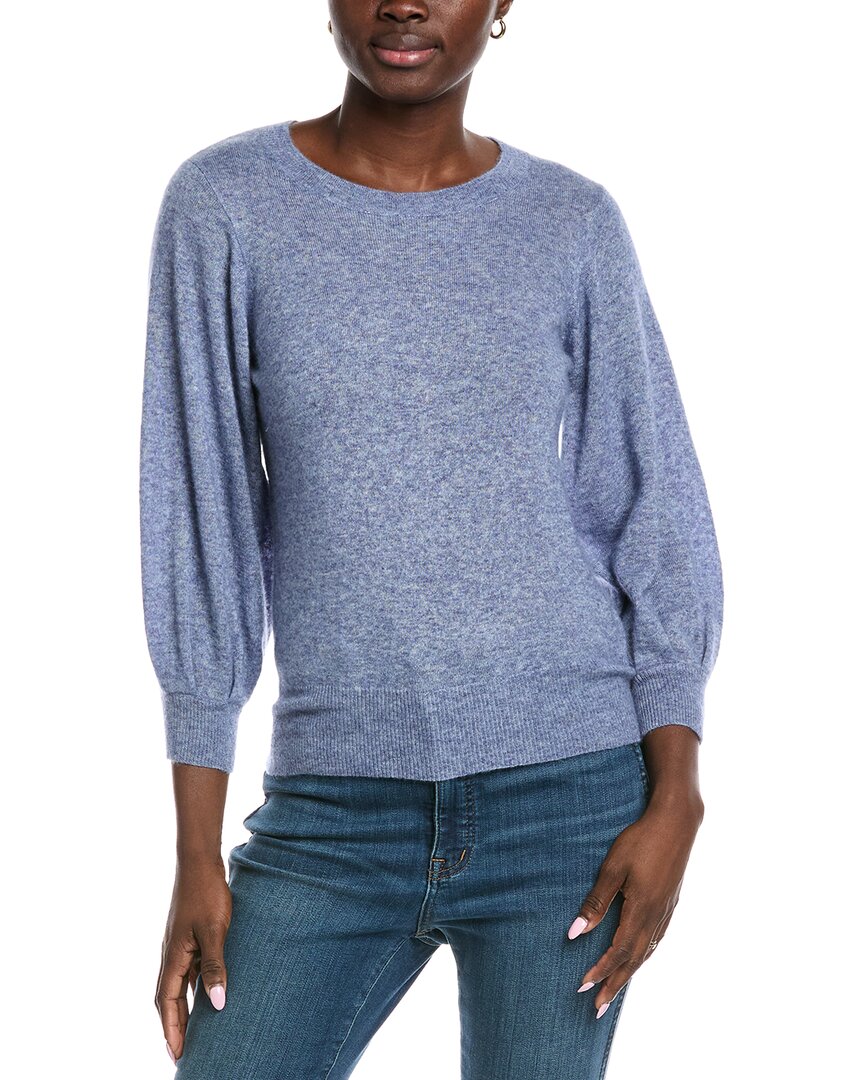 

Осенний свитер с рукавами-фонариками из кашемира и шелка Autumn Cashmere, синий