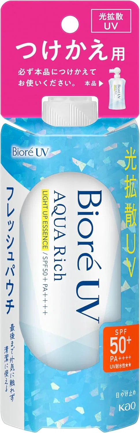 Солнцезащитная эссенция Biore UV Aqua Rich Light Up Essence Fresh Pouch, 120 г, белый