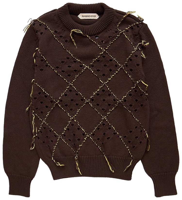 

Свитшот Namacheko Intarsia Quilt Crewneck, коричневый
