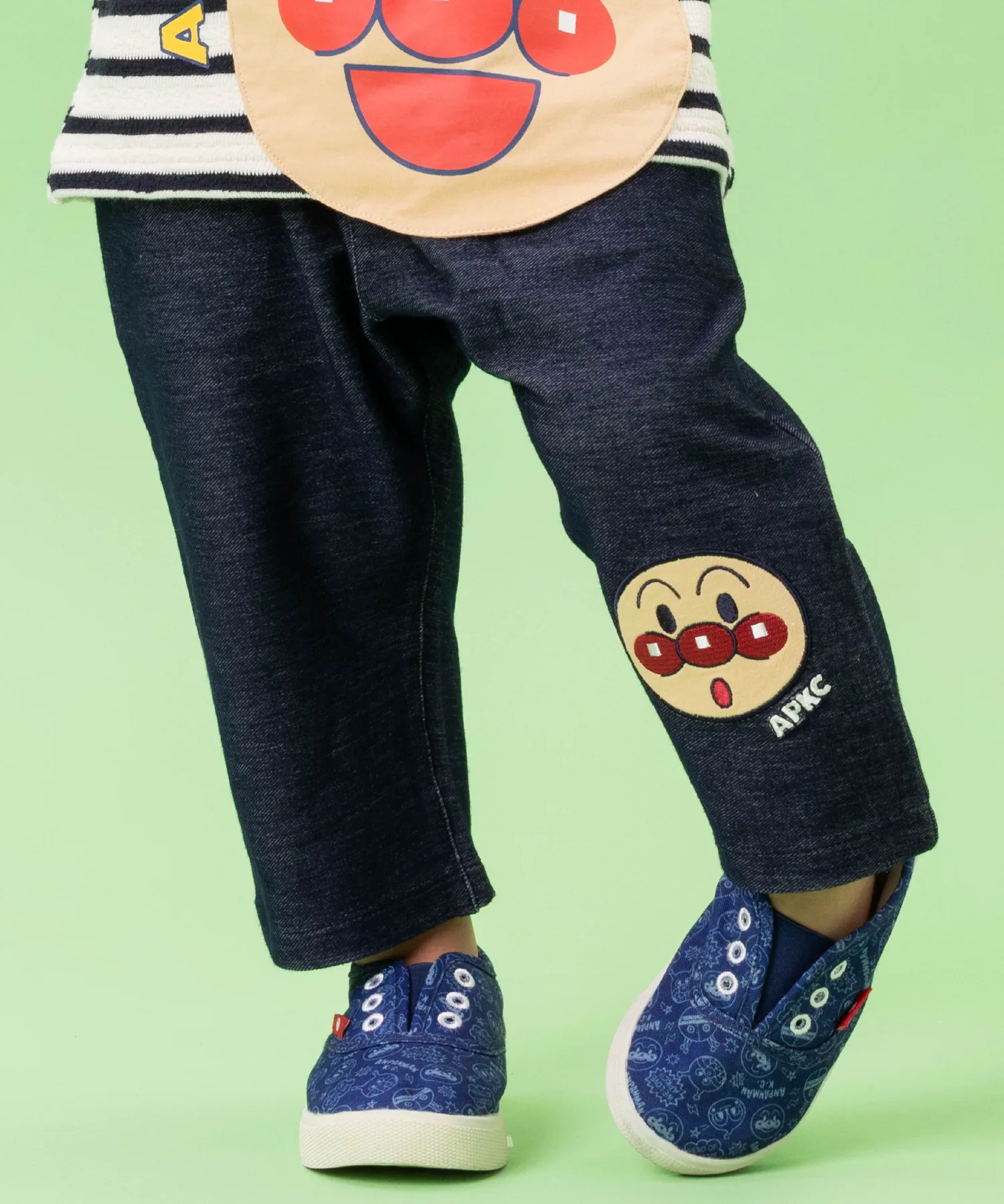 Детская коллекция ANPANMAN/(K) Брюки с аппликацией в виде лица Анпанмана Anpanman Kids Collection, Navy