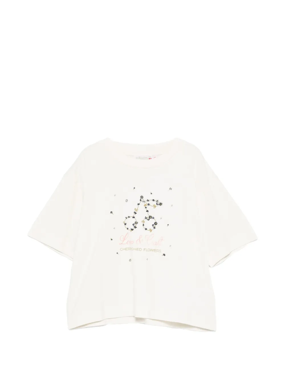 

Футболка с вышивкой Lele Bonpoint, бежевый