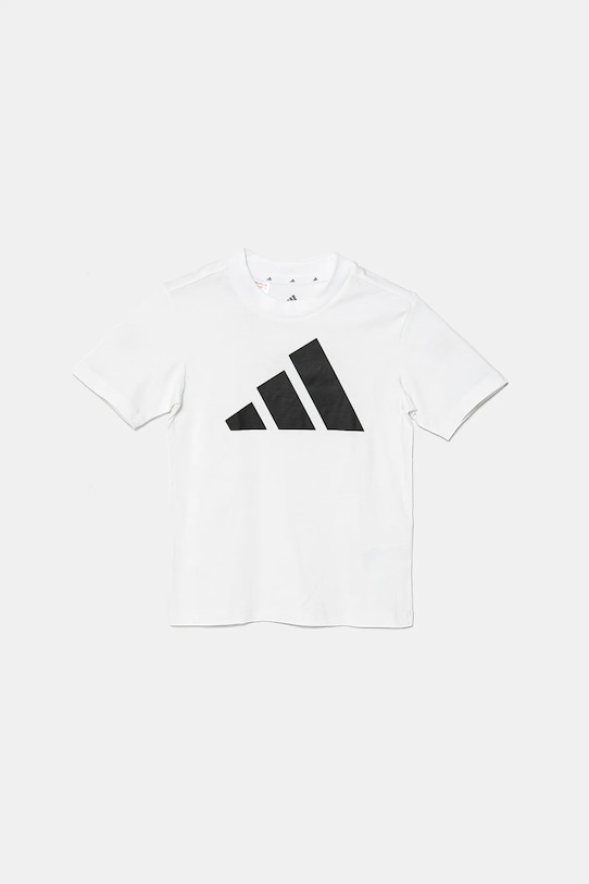 Детская хлопковая футболка Adidas, белый — фото 2