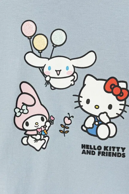 Футболка с Hello Kitty детская United Colors of Benetton, синий — фото 3