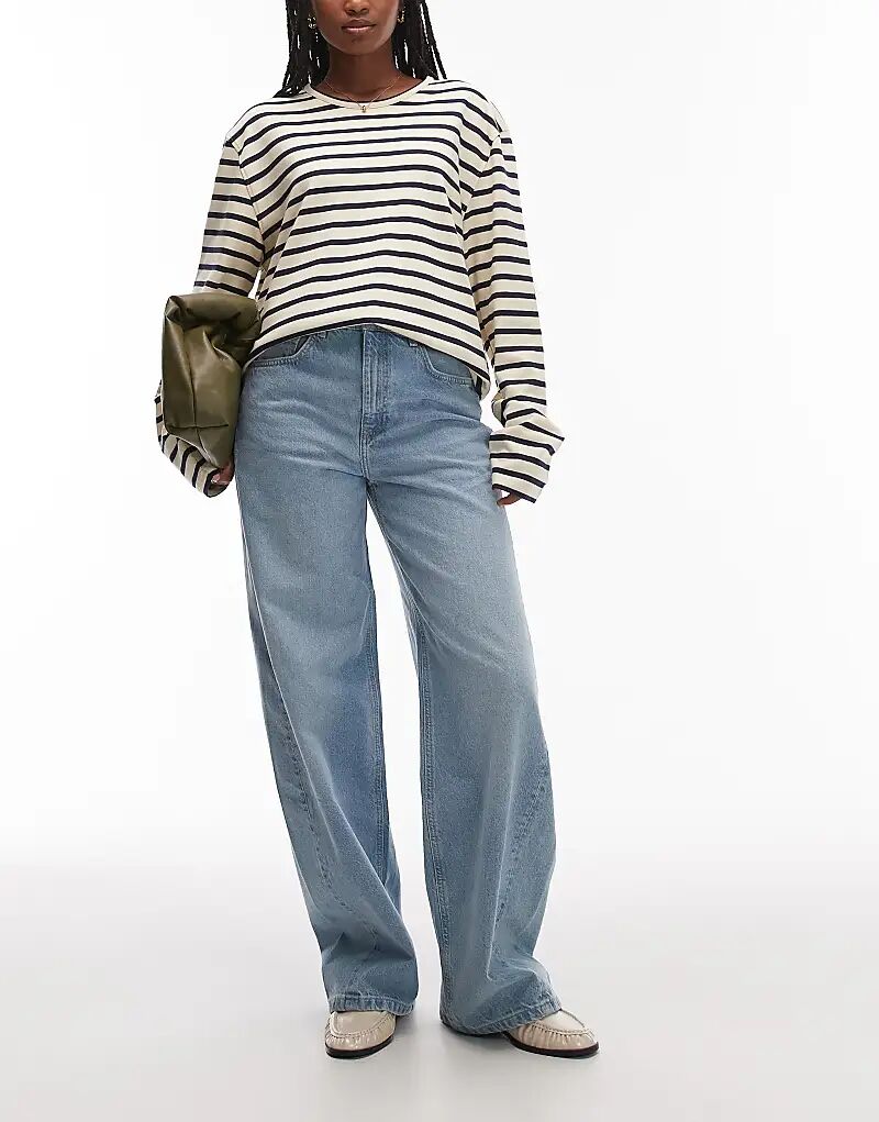 

Джинсы-бочонки Mango Charlot из хлопка светло-голубого цвета