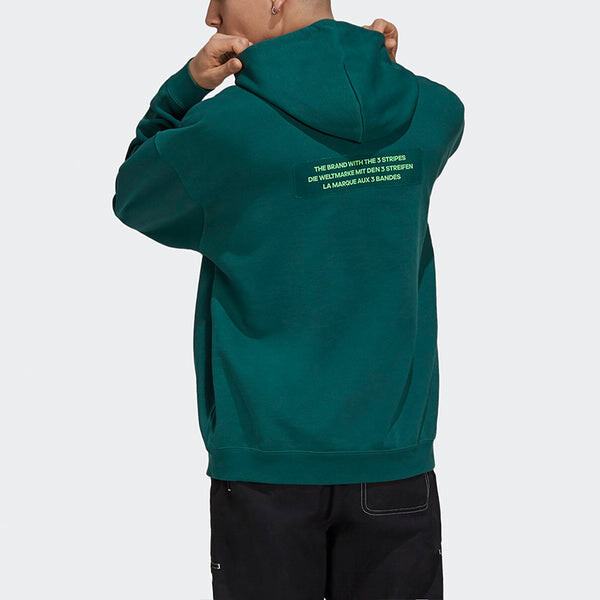 Толстовка men's originals big trfl contrasting colors logo sports forest green Adidas, зеленый — фото 4