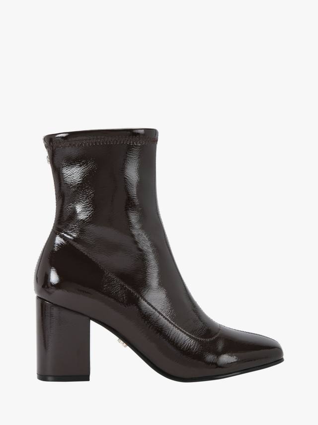 Strut Patent Block Heel ботильоны Carvela, Dark Brown