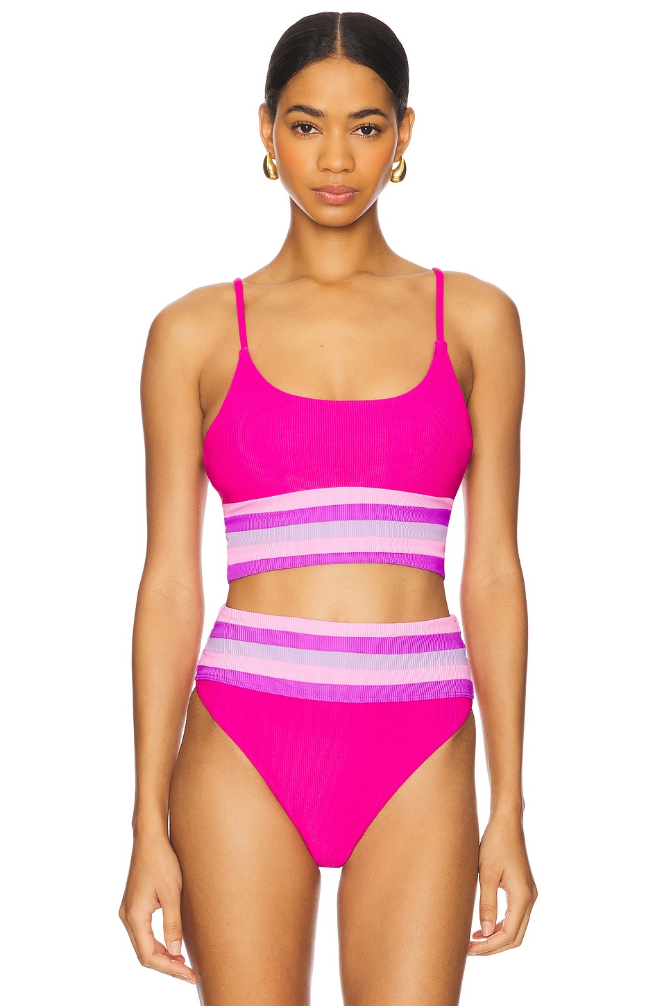 

Бикини-топ Mae Beach Riot, raspberry colorblock