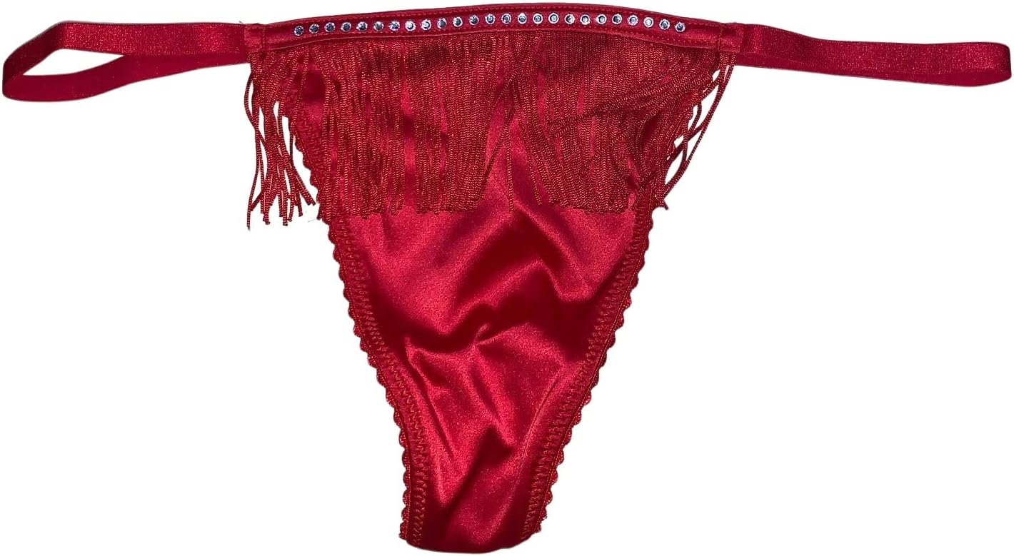 

Трусики Victoria's Secret Very Sexy с бахромой, V-стринг и стразами, цвет Black, Red