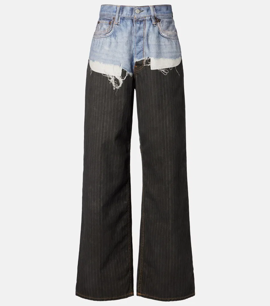 Джинсы с широкими штанинами в меловую полоску, 1981 год Acne Studios, черный