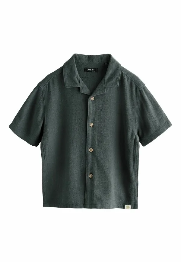 Рубашка прямого кроя с короткими рукавами и отложным воротником Next, Charcoal Grey