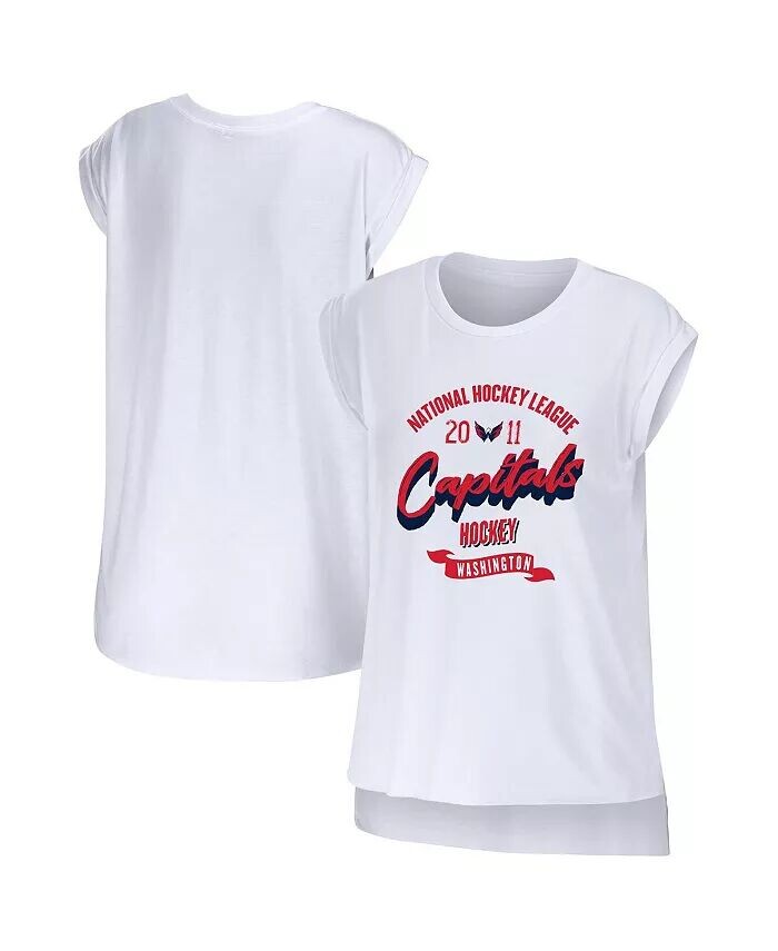

Женская белая майка Washington Capitals Domestic WEAR by Erin Andrews