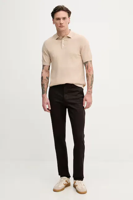 Брюки из хлопка с эластаном Regular Lacoste, коричневый — фото 2